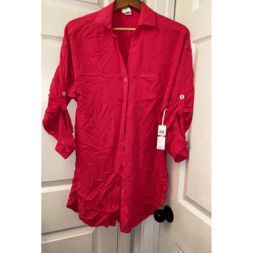 NEW $78 XS anne cole cover up shirt